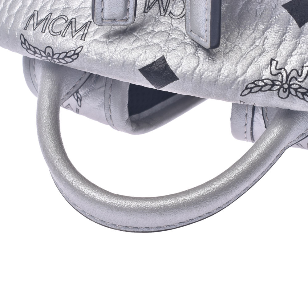 Mcm Backpack Side Studs Silver Leather Rucksack D… - image 3